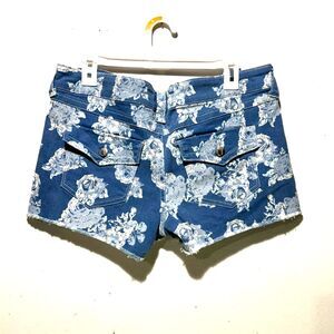 Tinseltown denim shorts floral rouses summer casual coastal vacation women 13